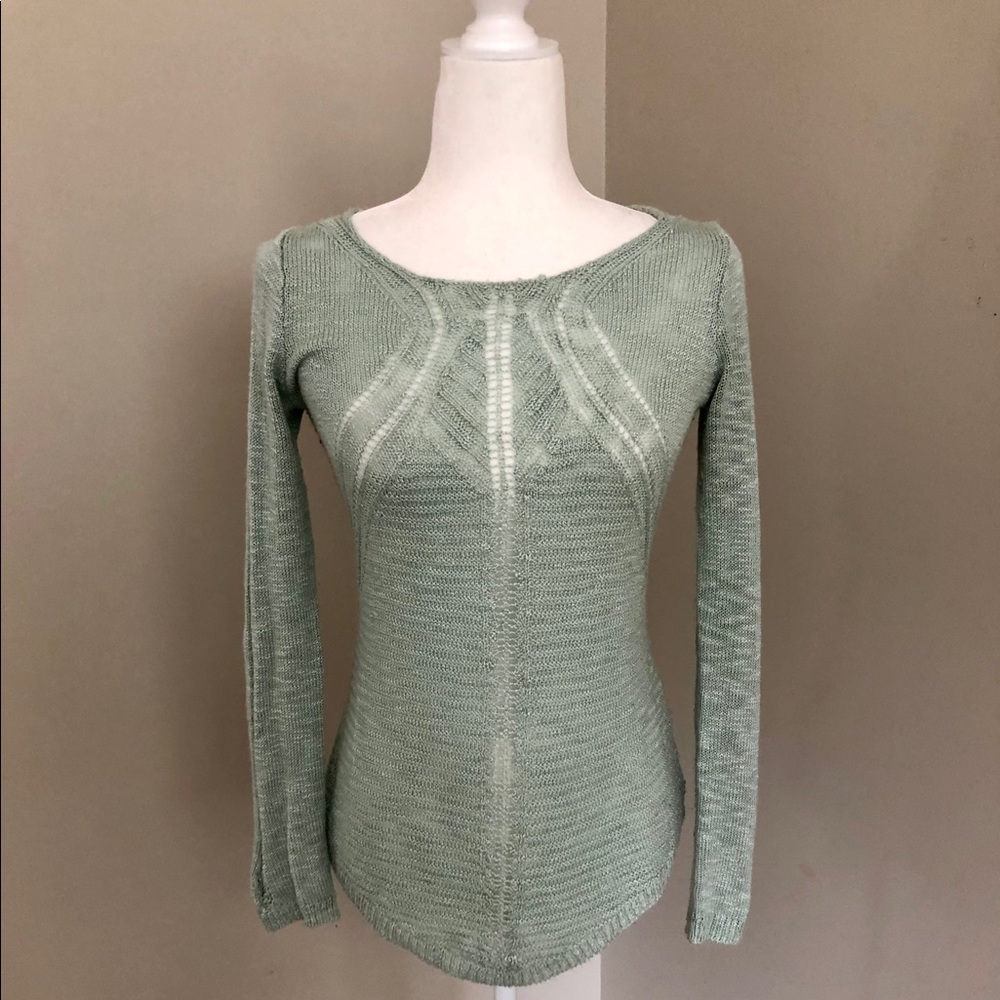 Pink Rose Knit Teal Sweater Sz XS
